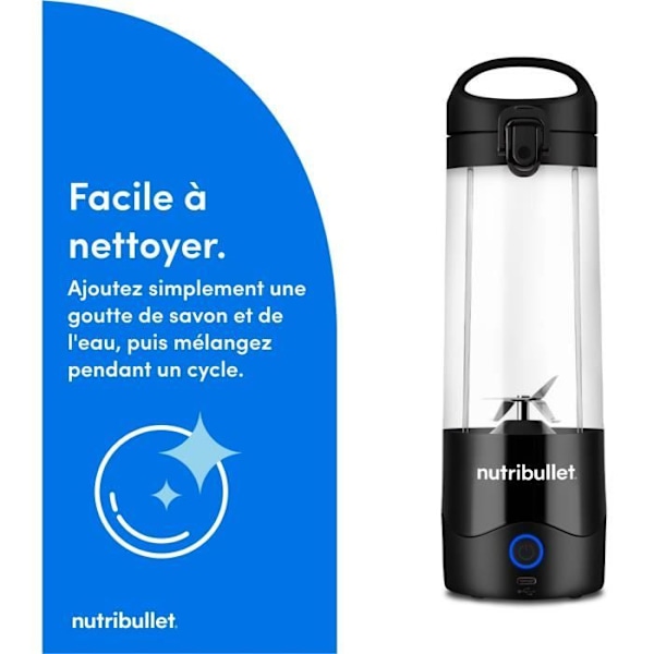 Blender transportabel - NUTRIBULLET - NBP003B - 100 W - 475 ml - Uden BPA - Sort