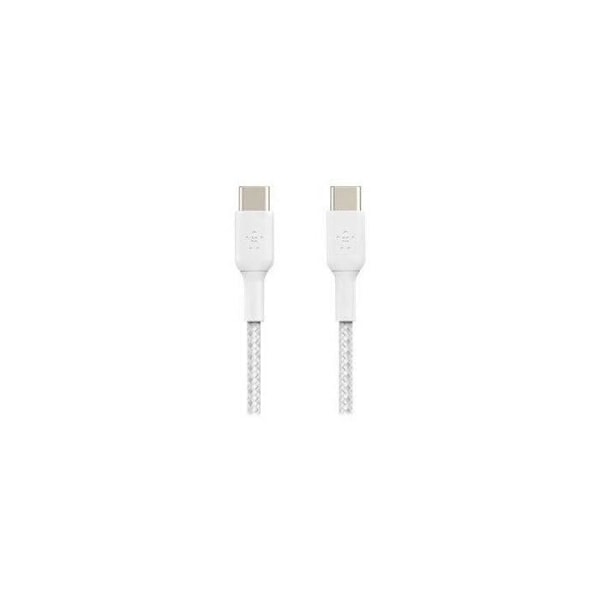 BELKIN - kabel - FLÄTAD C-C 2.0 1M, WHT - FLÄTAD
