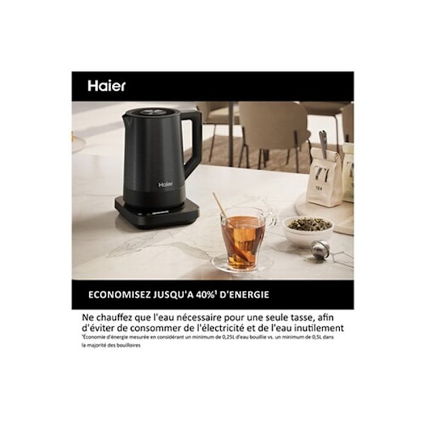Kedel - HAIER - Serie 5 HKE5A 011 - 2200 W - 1,7 L - Hold varm funktion Svart