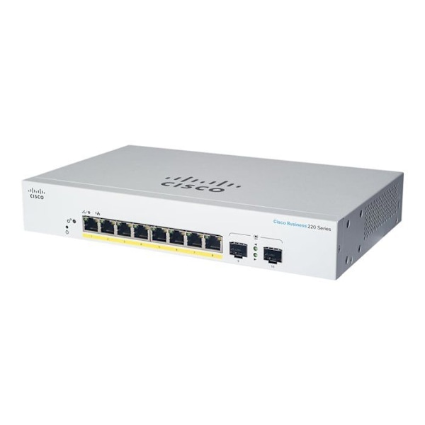 Cisco CBS220-8P-E-2G-EU Smart 8-porttinen GE, PoE+ 65W, ulkoinen PS, 2x1G SFP