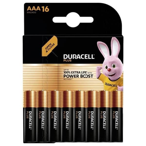 Duracell Plus Power Boost MN2400 Batteri LR3 (AAA) 1.5 V 16 st