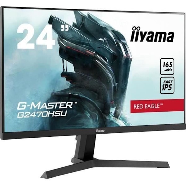 PC Gaming Monitor - IIYAMA G-Master Red Eagle G2470HSU-B1 - 23,8" FHD - IPS-panel - 0,8 ms - 165Hz - HDMI/DisplayPort - FreeSync