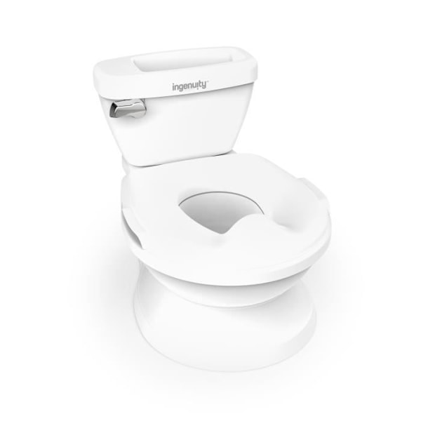 INGENUITY Mini Toilette til børn med inkluderet toilet-reductor, musikalsk skyl og integreret vådserviet-opbevaring hvid hvid