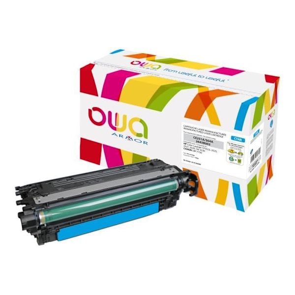 Panser - Tonerpatron - Cyan - Kompatibel til: HP Color LaserJet CM3530 MFP, CM3530fs MFP, CP3525, CP3525dn, CP3525n, CP3525x