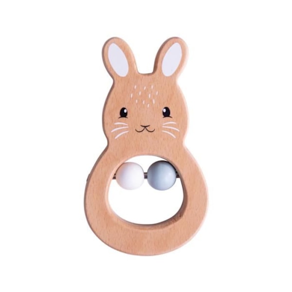 Bigjigs Rabbit Rattle - FSC 100 % (4)