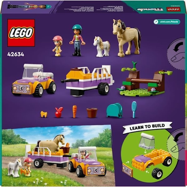 LEGO® 42634 Friends Häst- och ponnysläp, leksak med Liann, Zoya och 2 djurfigurer Flerfärgad