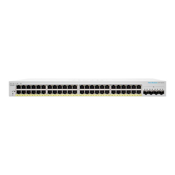 Kytkin - Cisco - CBS220-48FP-4X-EU - 48 porttia GE - Täysi PoE+ 740W - 4x10G SFP+