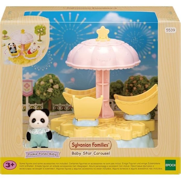 Pienoishahmot - SYLVANIAN FAMILIES - Tähtikaruselli pandan vauvalla Flerfarvet