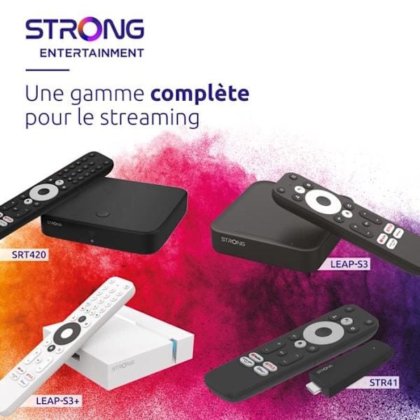 STRONG - SRT 41 - Streaming Box Android TV 4K - Chromecast - Wifi 5 - Bluetooth - Google Röstassistent - Dolby Atmos/Vision - HDR
