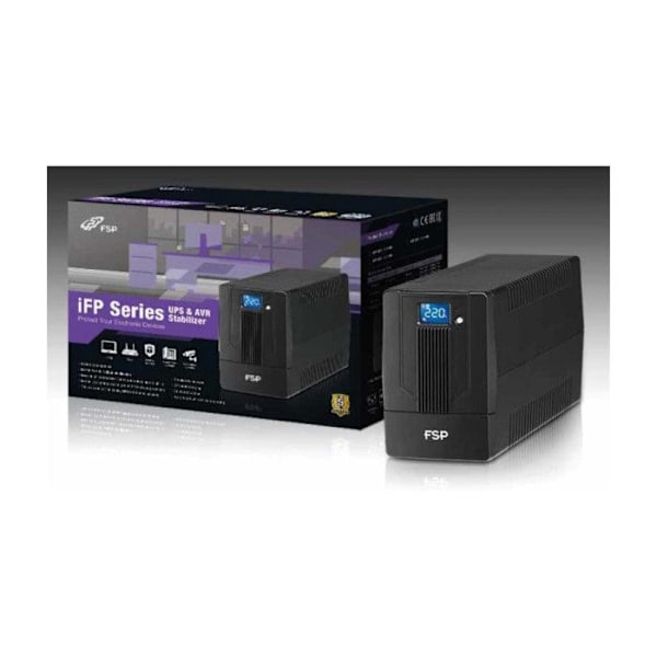 Line-interaktiv 1000 VA UPS-inverter - FSP iFP 1000 - LCD-touchskærm, RJ11/45 og USB-port