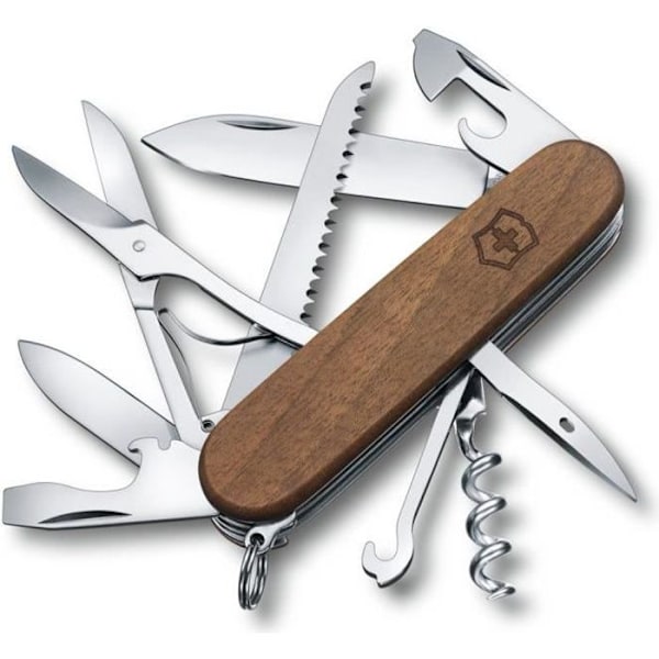 Couteau Suisse - Victorinox - Huntsman Wood - 13 Funktioner - Valnøddetræ - Multisport Valnød