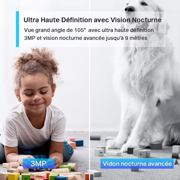 Inomhus WiFi övervakningskamera - TP-Link Tapo C110 - HD 2K 3MP - Rörelsedetektering - Night Vision