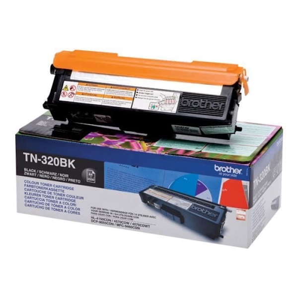 Brother TN320BK tonerpatron sort til Brother DCP-9055, DCP-9270, HL-4140, HL-4150, HL-4570, MFC-9460