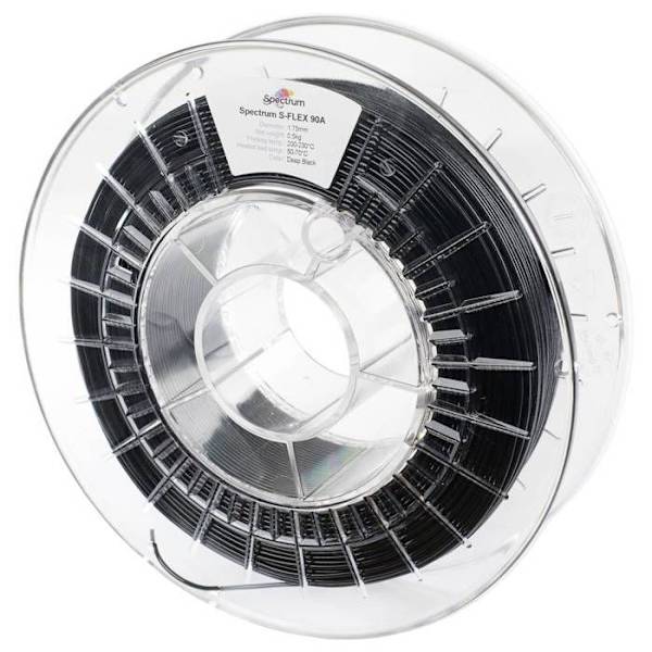 Spectrum Filaments 80255 S-Flex 90A Filament TPU flexibel 1,75 mm 500 g djupsvart, svart 1 st(s)