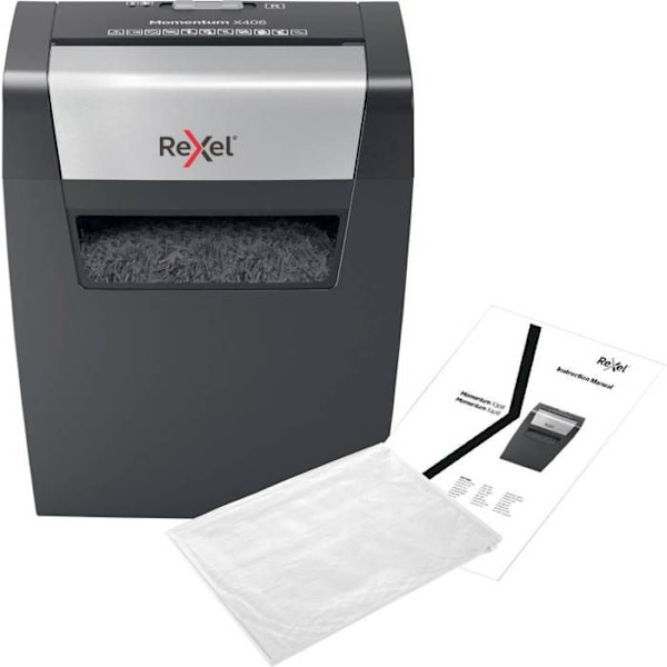 Asiakirjansilppuri - Rexel - Momentum X406 - Ristileikkaus - 6 arkkia - 15 litraa