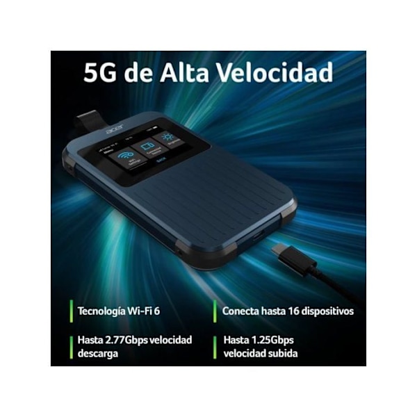 Ruter/ modem - ACER - Acer Connect Enduro M3 - 5G - Wi-Fi 6 - 20GB internationale data