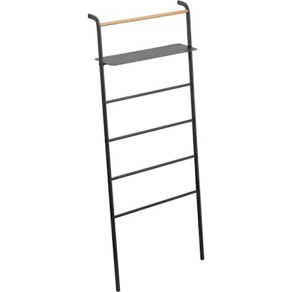 Håndklædestativ - YAMAZAKI - Stige med hylde Tower - Sort - Stål og træ - 160x66x25cm sort