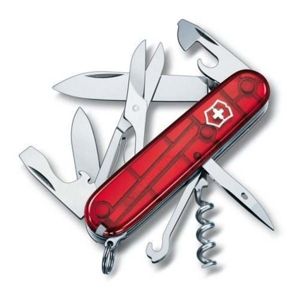 Victorinox 1.3703.T schweizisk lommekniv - Gennemsigtig rød - Rustfrit stål - Multisport Transparent Röd
