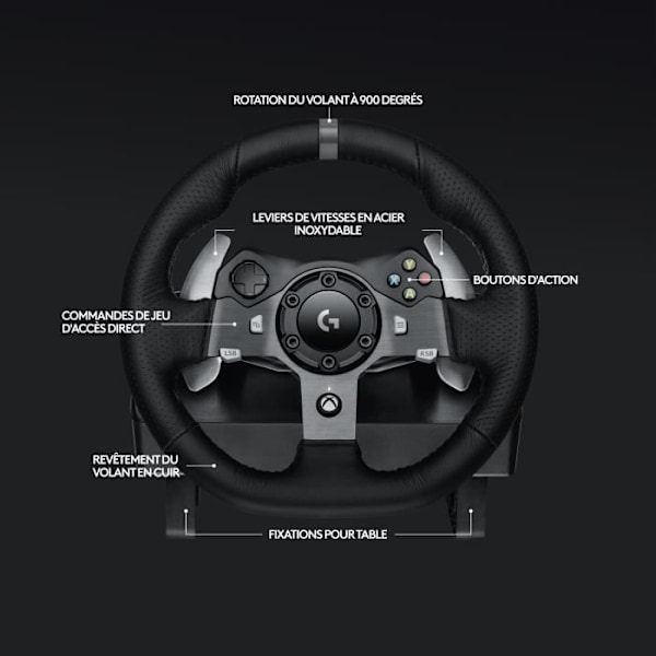 G920 racerhjul og pedaler - Logitech G - Kompatibel med Xbox-serien X/S, One og PC