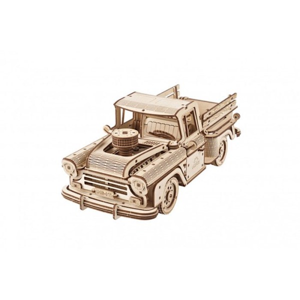 UGEARS 3D puinen palapelisarja - Klassinen 1950-luvun kuorma-auton lavalle rakennettava automalli - Malliauto