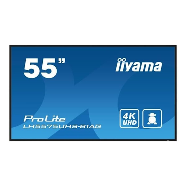 LED-baggrundsbelyst LCD fladskærm med integreret medieafspiller, SDM Slot PC - iiyama - iiyama ProLite LH5575UHS-B1AG - Classe