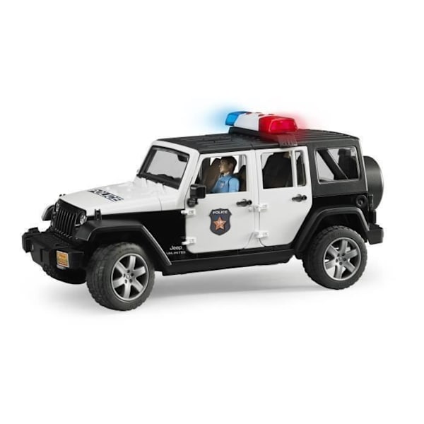 JEEP WRANGLER UNLIMITED RUBICON POLICE - BRUDER - Poliisi ja ääni- ja valomoduuli - Mittakaava 1:16