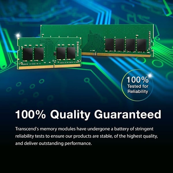 TRANSCEND JetRAM DDR4-hukommelse - 8 GB - 288-bens DIMM - 3200 MHz / PC4-25600 - CL22 - 1,2 V