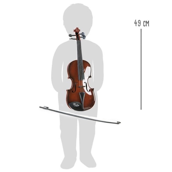 Violin til børn - HANDELSHAUS LEGLER - Lille fod 7027 - Træ-look plastik - Sort sløjfe Brun