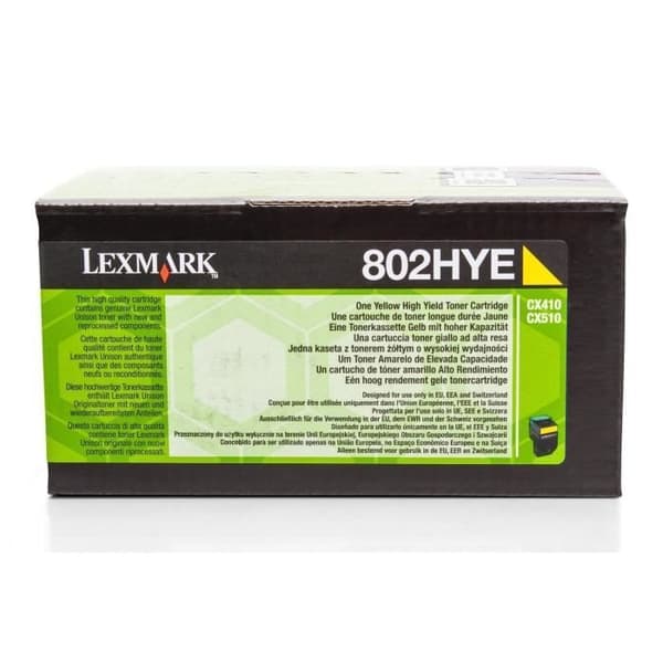 LEXMARK - 1 tonerkassett 802HYE - Standardkapacitet 3 000 sidor - Gul