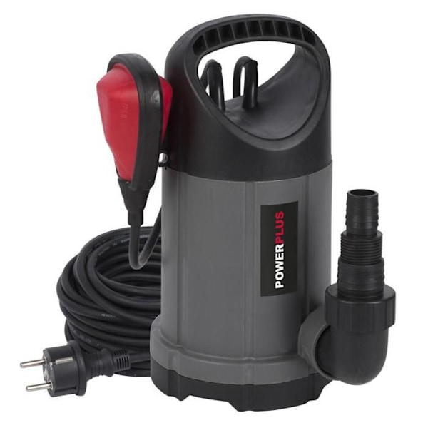 Powerplus Elektrisk Vandpumpe POWEW67902 - Nedsænket Vandpumpe på 250 W, Maksimal 35°C, 5000 l/h, Haveværktøj Grå - Sort