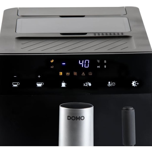 Automatisk espressomaskine med kværn - DOMO - DO1150K - 1350 W - 19 bar - 125 g kaffe - Sort musta