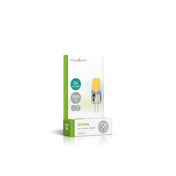 LED-lampa G4 - NEDIS - 2W - 200lm - 3000K - IPX2 - Varm vit Vit