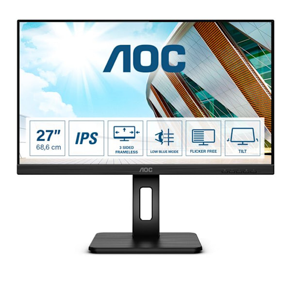 Näyttö - AOC - Q27P2Q - 2560x1440 - IPS - 4ms - HDMI/USB C/VGA