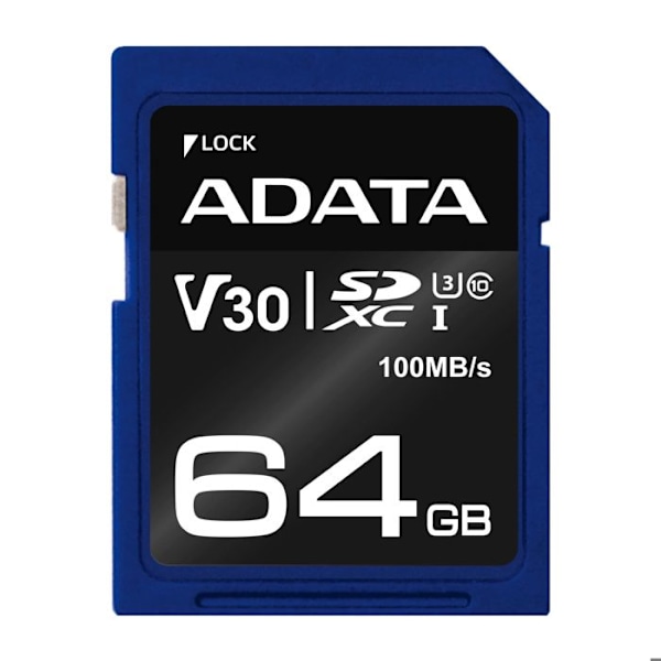 ADATA Premier Pro 64 GB Video Class V30 Flash-minneskort - UHS-I U3 - Class10 SDXC UHS-I