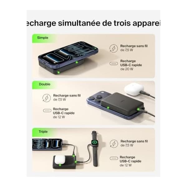 Boost. Magnetisk Extern Batteri 10K med USB-C Port - Svart - Begränsad - BPD015hqBK - USB Typ C - Litium-jon