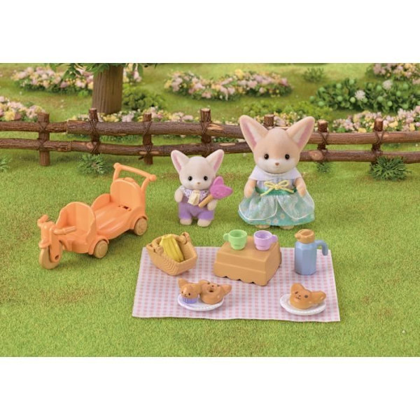 Fennec-pikniksetti - SYLVANIAN FAMILIES - 2 hahmoa, pyörä ja tarvikkeet Flerfärgad