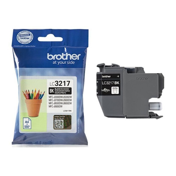 Blækpatron - BROTHER - LC-3237BK - Sort - 3000 sider - 1 pakke