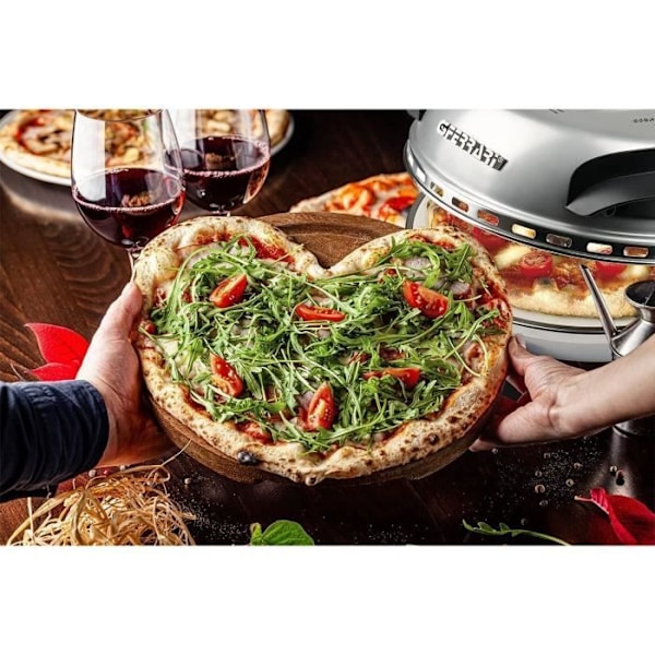 Pizzaugn G3 FERRARI - Limited Edition - 31cm - 1200 Watt - Eldfast stenplåt - Grå / Svart Grå och svart