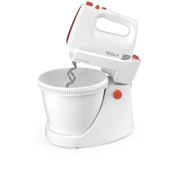 TESLA - MX501WRB - Mixer - 5 hastigheder - Turbo funktion - 500 watt - Skålens kapacitet (3L) - Hvid