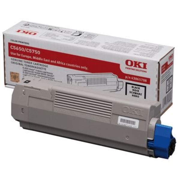 OKI Tonerpatron 43865708 - til C5650/C5750 - Sort - Standardkapacitet 8.000 sider