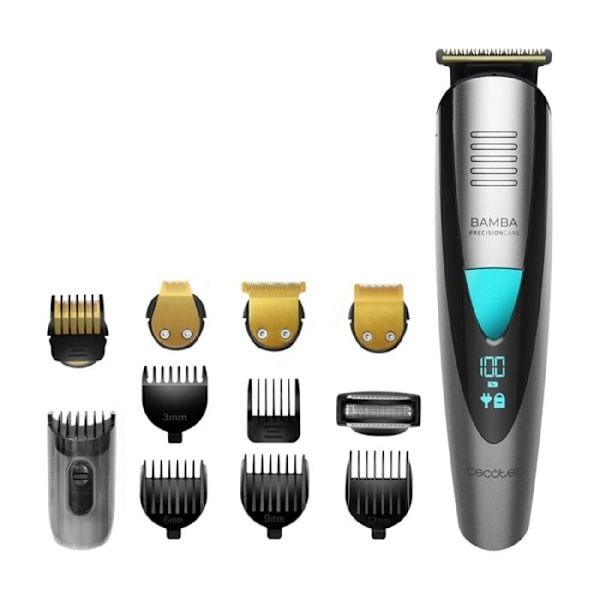 Hårklipper / Barbermaskine Cecotec PrecisionCare Pro - Bamba - 5 i 1 - Autonomi 60 min - Sikkerhedslås Grå