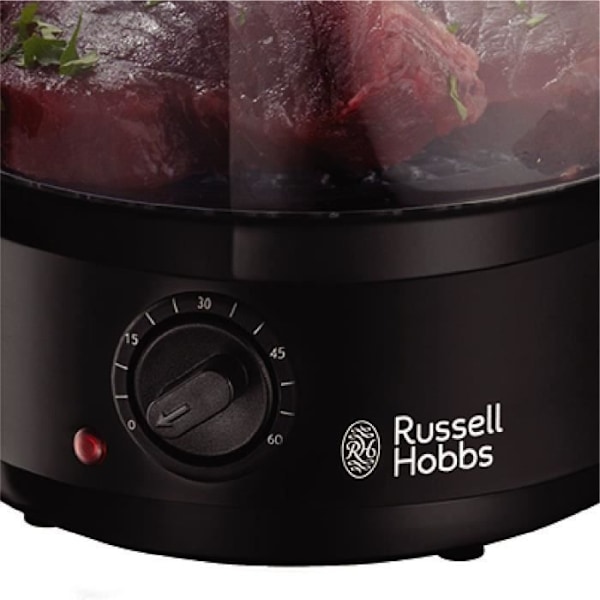 Dampkoger RUSSELL HOBBS - 26530-56 - Kapacitet 7L - 3 dampkurve - Timer op til 60 min - 400W Sort og gennemsigtig