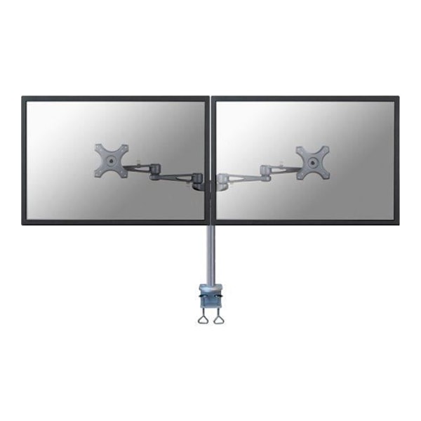 NEWSTAR Desktop Mount FPMA-D935D - För två platta skärmar upp till 26" 68cm - 25,4cm till 68,6cm Silver