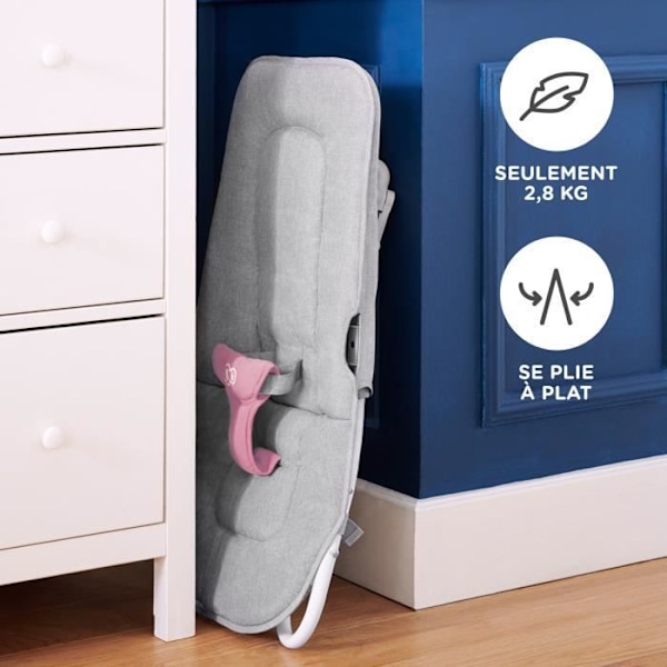 Transat-balanssi 2in1 KINDERKRAFT FELIO 2 - vaaleanpunainen Rosa