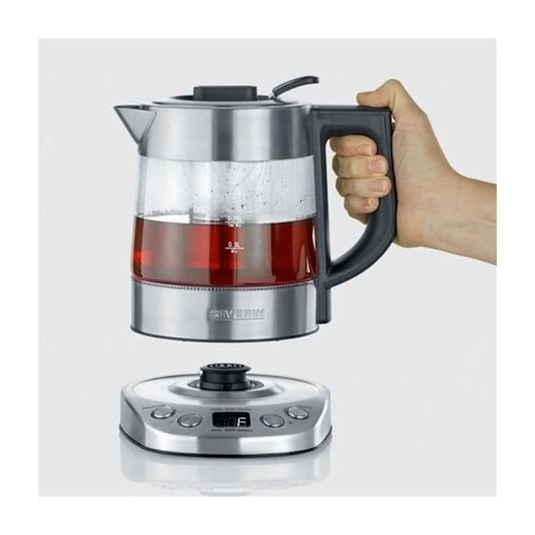 SEVERIN - Tekanna/vattenkokare - 1 L - 2200W - glas - rostfritt stål - 360° bas - 3473 Rostfritt stål