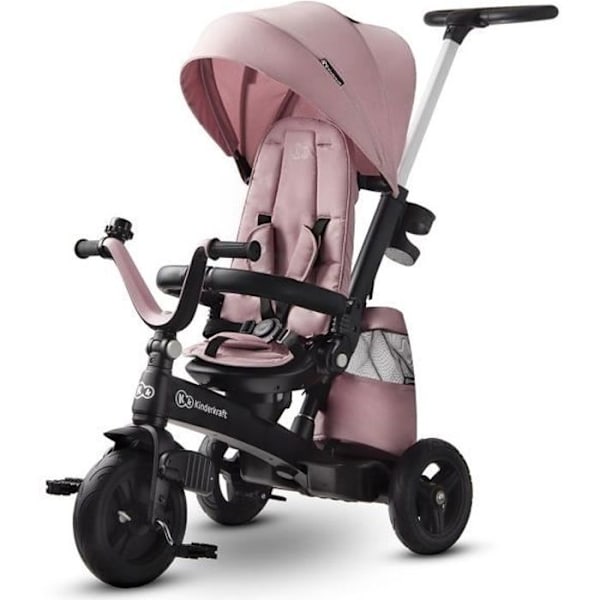Kolmipyöräinen KINDERKRAFT EASYTWIST Rose - 3 pyörää - Kevyt - Kehittyvä - Kestävä