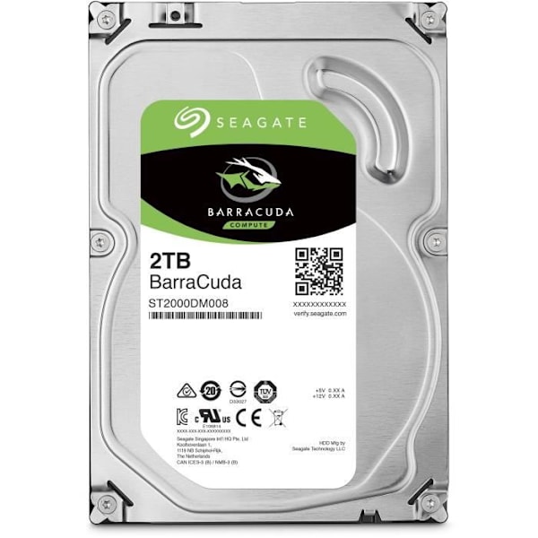 SEAGATE - Intern HDD-harddisk - BarraCuda - 2TB - 7200 rpm - 3,5"