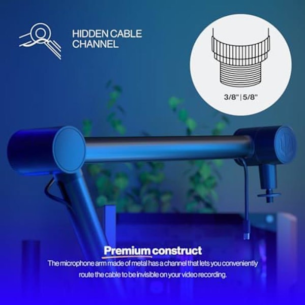 Mikrofonarm - ENDORFY - EY0A005 - USB-C och USB-B ingår - 360° rotation - Anpassningsbar