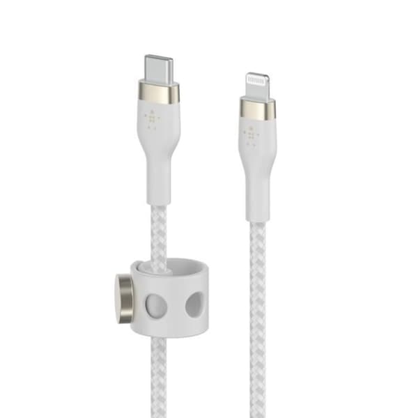 USB-C/Lightning-kabel - Belkin - Flex - 15W - 3m - Vit silikon
