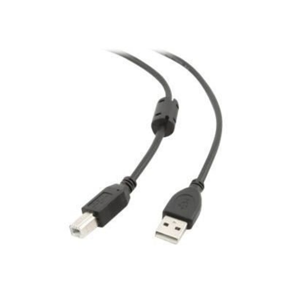 GEMBIRD USB 2.0 A/B M -kaapeli - 3 m musta - Kullatut liittimet - Rajoitettu elinikäinen takuu